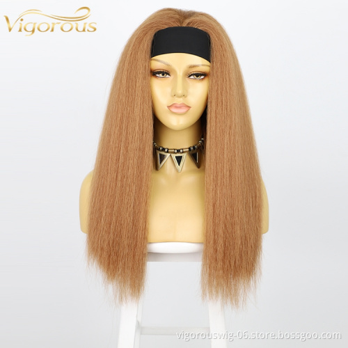 Vigorous Fix Scarfs For Black Women Synthetic Adjustable Elastic Grip Attached Non Slip Ponytail Glueless Headband Wig